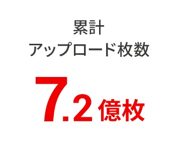累計アップロード枚数7.2億枚